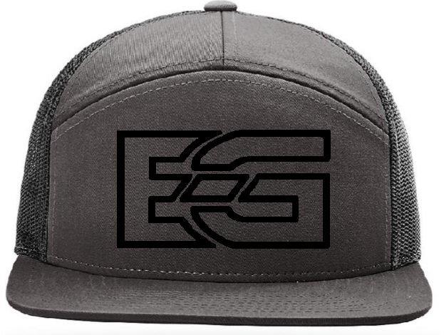 Men's EG Puff Flatbill Trucker Hat Black