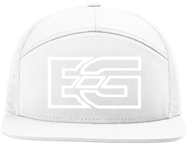 Men's EG Puff Flatbill Trucker Hat White