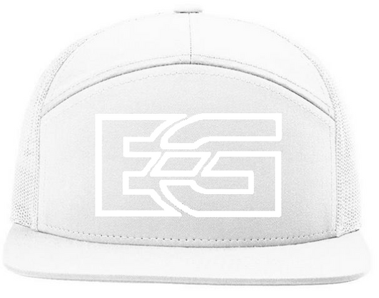 Men's EG Puff Flatbill Trucker Hat White