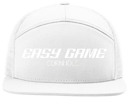 Men's Easy Game Puff Flatbill Trucker Hat White