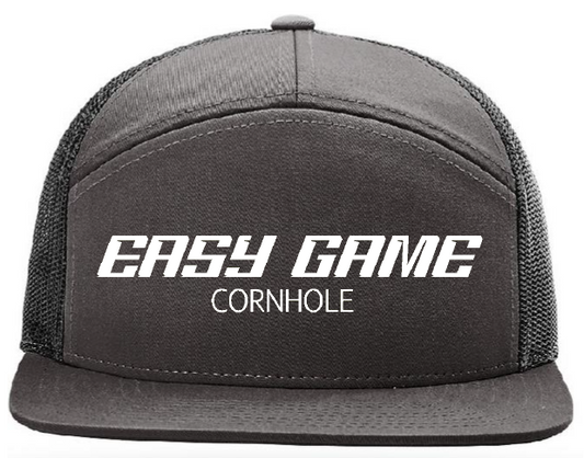 Men's Easy Game Puff Flatbill Trucker Hat Black